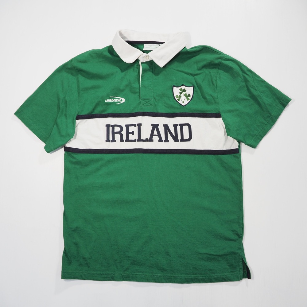 Lansdowne Polo Mens Extra Large Green Ireland Rugby Shirt Short Sleeve Relaxed